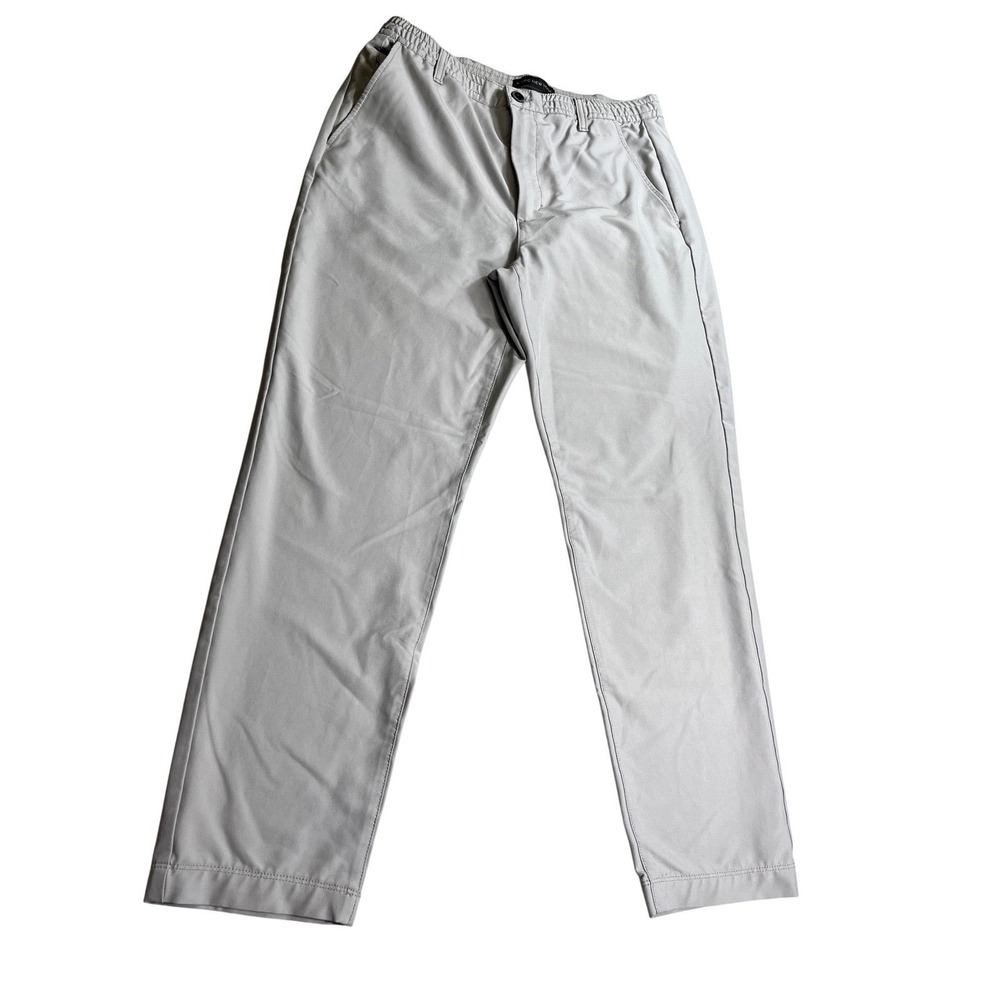 Marc New York Mens 34x32 Gray Performance Pants Stretch Flat Front Casual Dress